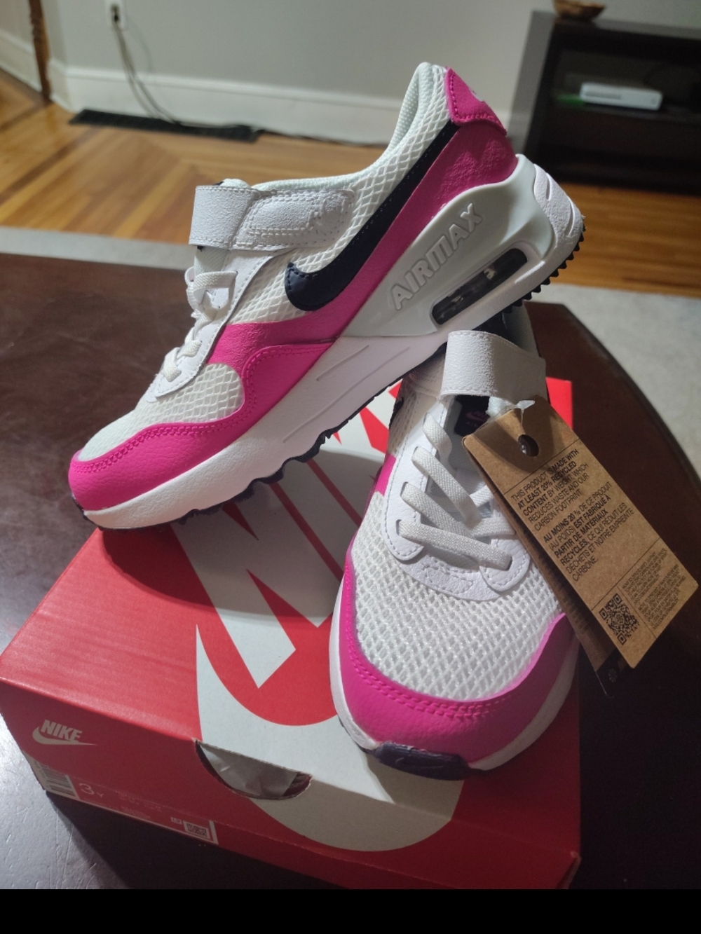 Nike Air Max Kids' White & Pink Sneakers